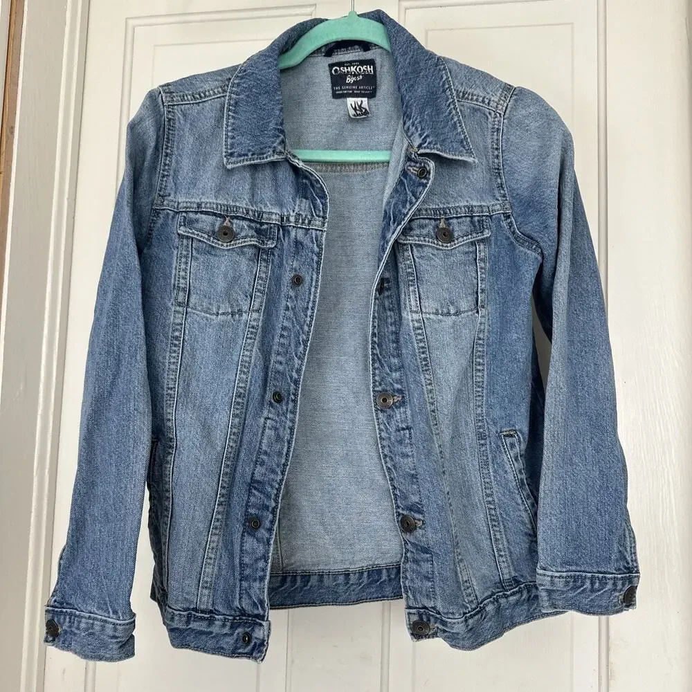 OshKosh Kids Denim Jean Jacket - Size 14 - Button Snap